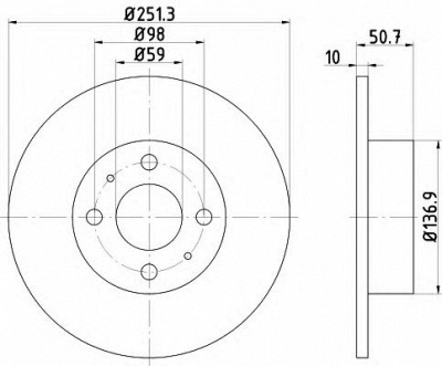 HELLA PAGID 8dd355101101 -  Тормозной диск